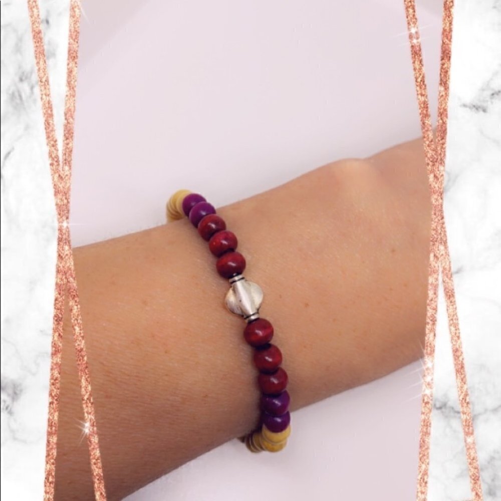 Sustainable Wood and Silver Symmetry Bracelet